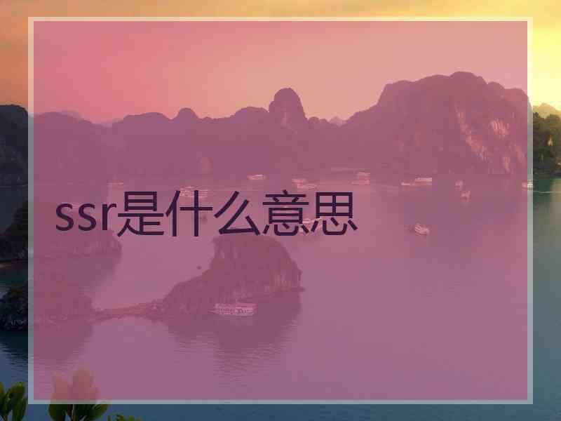 ssr是什么意思