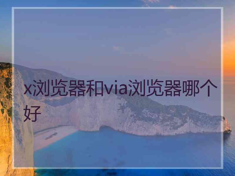 x浏览器和via浏览器哪个好