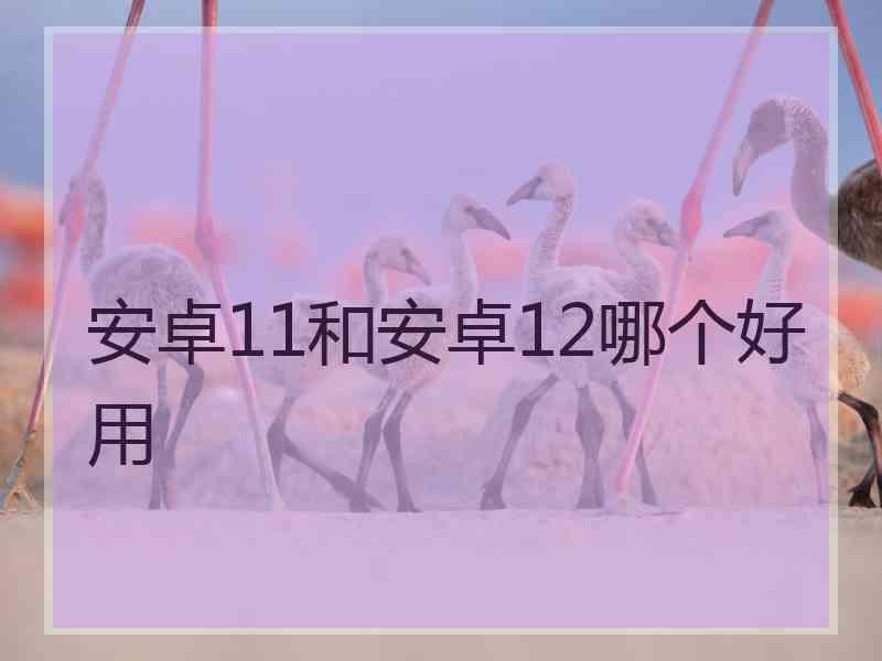 安卓11和安卓12哪个好用